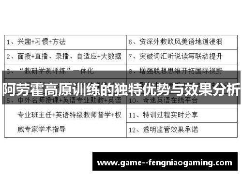 阿劳霍高原训练的独特优势与效果分析