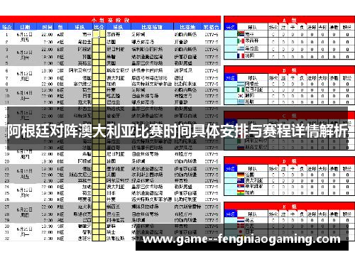 阿根廷对阵澳大利亚比赛时间具体安排与赛程详情解析
